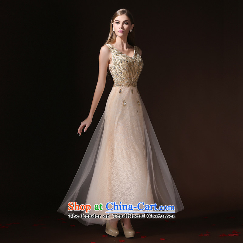 According to Lin Sha bridal dresses and stylish bridesmaid serving evening dresses champagne color Korean small dining dress spring long 2015 new champagne color according to Lin Sha.... XL, online shopping