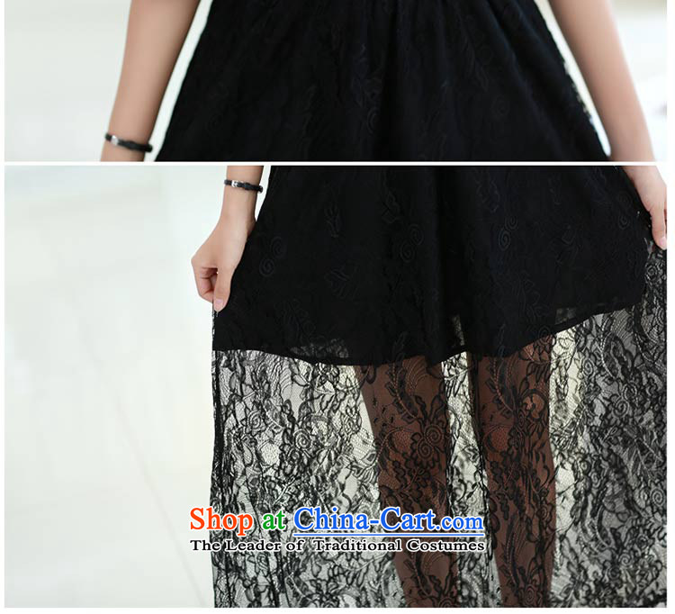 Mrs Ure 2015 Summer Kosovo temperament Sau San chiffon bare shoulders off the cuff lace long skirt dresses evening dresses women 7010 Black S picture, prices, brand platters! The elections are supplied in the national character of distribution, so action, buy now enjoy more preferential! As soon as possible.