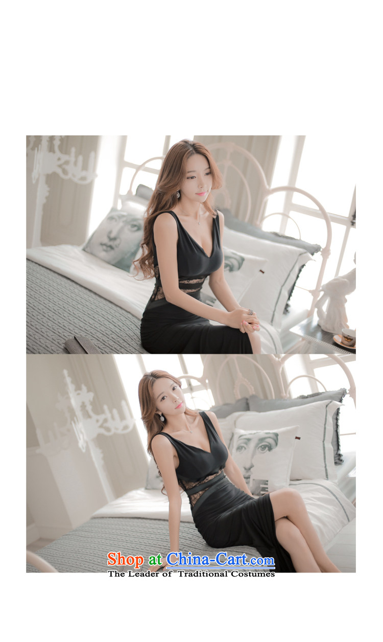 The West's summer new Korean female lace stitching V-neck and sexy dress jacket Sau San long skirt black L picture, prices, brand platters! The elections are supplied in the national character of distribution, so action, buy now enjoy more preferential! As soon as possible.