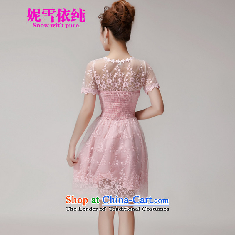 In accordance with the pure 2015 Connie snow summer new Korean sweet lace dresses and sexy beauty dresses bridesmaid small dress evening dresses 1000 M, Connie snow in pink plain (SNOW WITH PURA) , , , shopping on the Internet