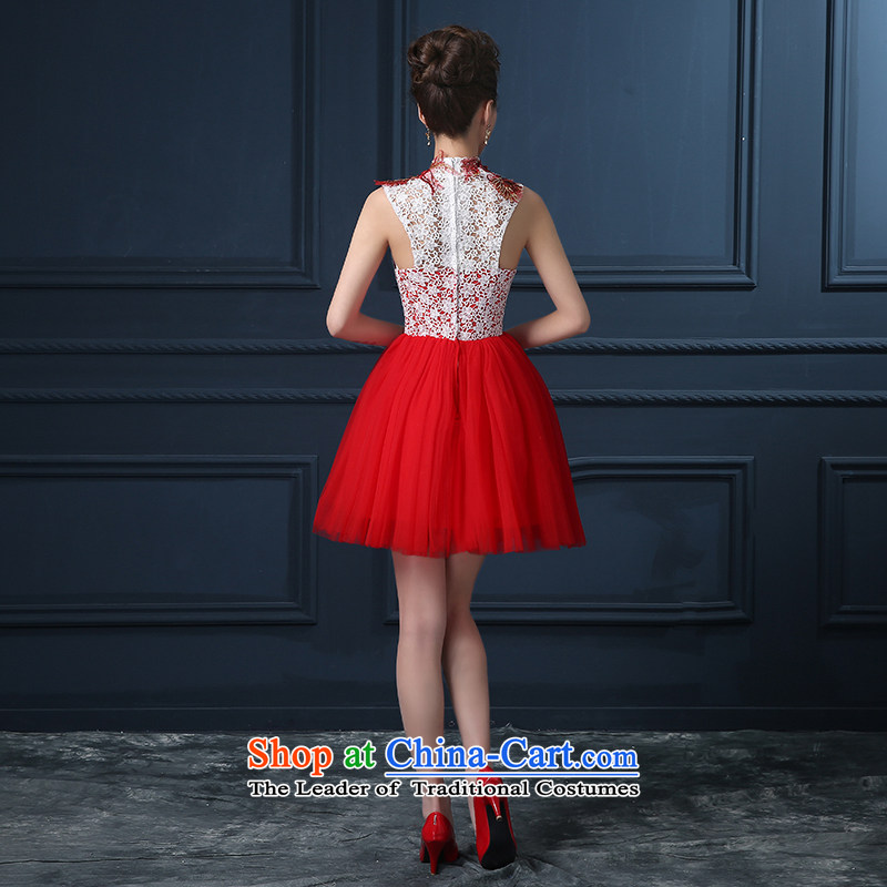The bride services 2015 Summer bows new Korean shoulders large graphics thin red banquet hosted will dress RED M suzhou embroidery brides, shipment has been pressed shopping on the Internet