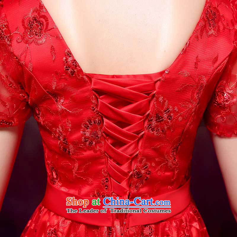 Pure Love bamboo yarn spring 2015 new red lace bridal wedding dress evening dresses pregnant women high toasting champagne waist front stub service long after the red , pure love bamboo yarn , , , shopping on the Internet
