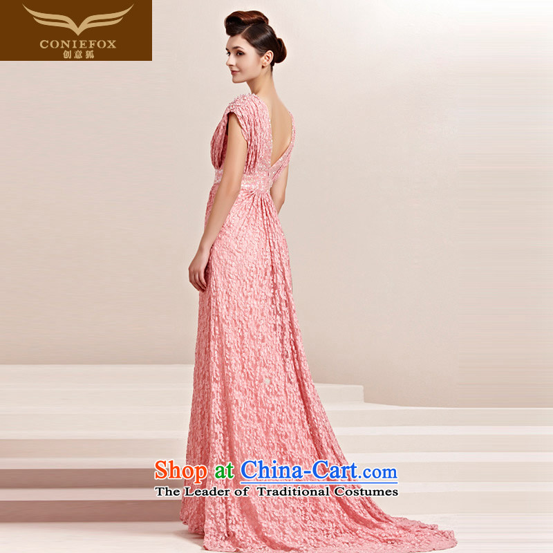 Creative Fox evening dresses 2015 NEW V Video thin evening dresses pink bride wedding dress banquet bows dress bridesmaid dress 30123 color pictures , L, creative Fox (coniefox) , , , shopping on the Internet