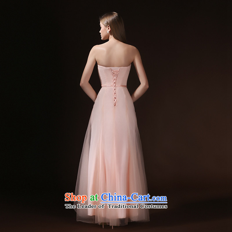 According to Lin Sha evening dresses 2015 new spring and summer and chest bride wedding services long gathering bows dinner will dress skirt female pink M according to Lin Sha , , , shopping on the Internet