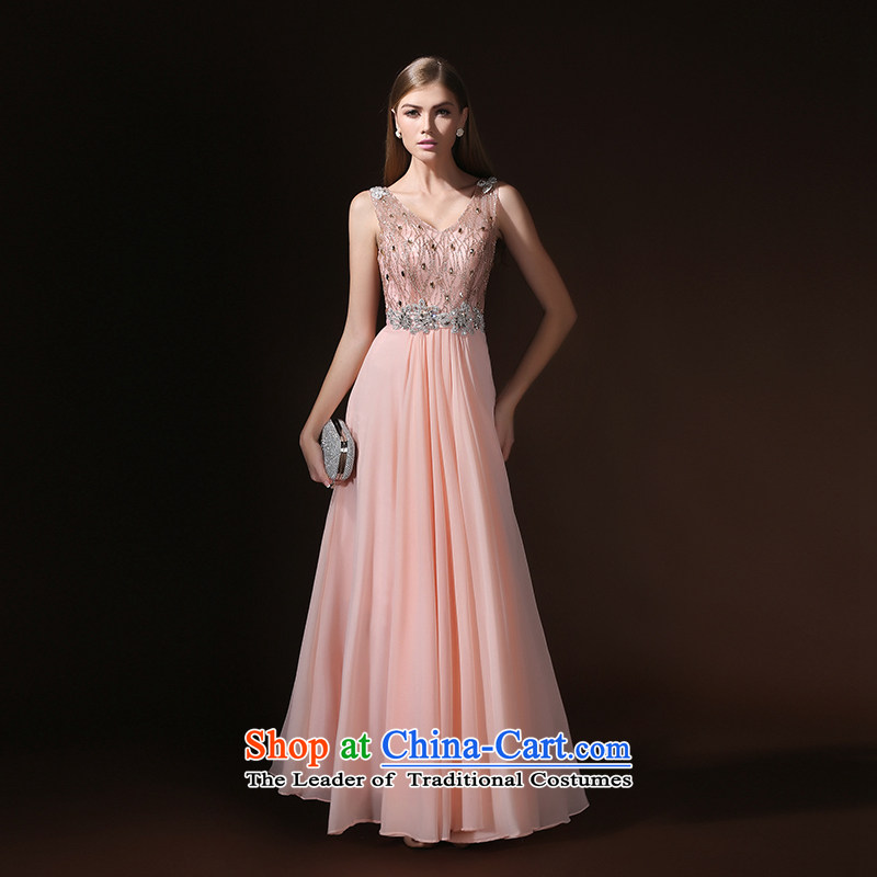 According to Lin Sha new shoulders V-Neck Korean long tail bride toasting champagne small banquet evening dress stylish Summer 2015 Spring Pink , L, according to Lin Sha , , , shopping on the Internet