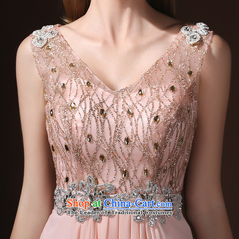 According to Lin Sha new shoulders V-Neck Korean long tail bride toasting champagne small banquet evening dress stylish Summer 2015 Spring Pink , L, according to Lin Sha , , , shopping on the Internet