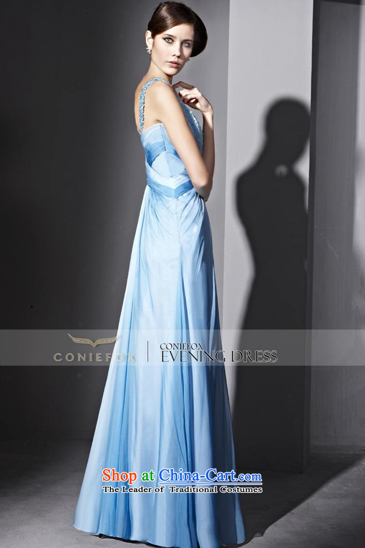 Creative Fox evening dress blue shoulder straps waist dress coltish Graphics V-Neck long banquet dresses Sau San annual meeting presided over 81069 will dress photo color S picture, prices, brand platters! The elections are supplied in the national character of distribution, so action, buy now enjoy more preferential! As soon as possible.