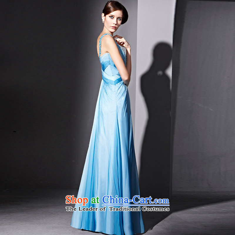 Creative Fox evening dress blue shoulder straps waist dress coltish Graphics V-Neck long banquet dresses Sau San annual meeting presided over 81069 will dress photo color S creative Fox (coniefox) , , , shopping on the Internet