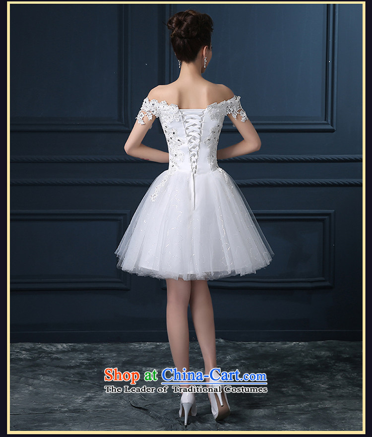 2015 Spring/Summer new Korean word shoulder larger video thin short, bridal banquet night bridesmaid to Sau San made small white dress does not allow for pictures, prices, brand platters! The elections are supplied in the national character of distribution, so action, buy now enjoy more preferential! As soon as possible.