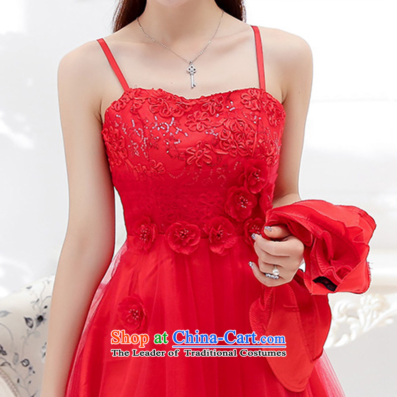 As autumn wedding dress bridesmaid to skirt the children with lace 2015 new back to marry the red bows Services recommendations 82-102 Code Red M catty weight wear, cross-chau (QIQIU) , , , shopping on the Internet