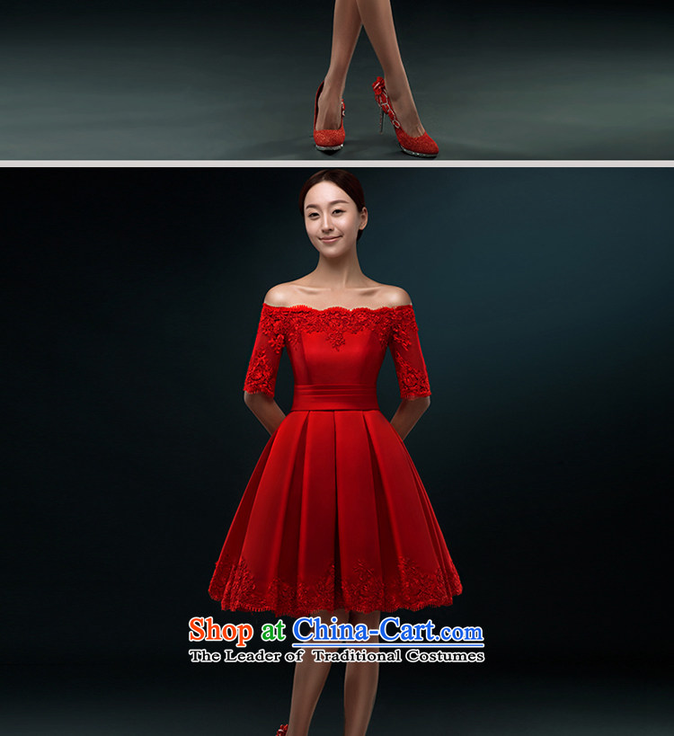 Hillo XILUOSHA) Lisa (short) bows Services Mr Ronald satin dress a field shoulder bride bon bon skirt small dress in marriage dress cuff lace chinese red L picture, prices, brand platters! The elections are supplied in the national character of distribution, so action, buy now enjoy more preferential! As soon as possible.