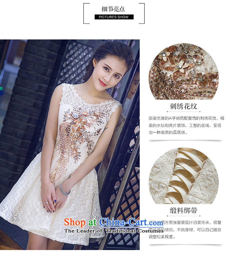 Love of the overcharged Korean 2015 Summer new word shoulder embroidered short, bon bon dresses bridesmaid Service Bridal bows service wedding dress champagne color L picture, prices, brand platters! The elections are supplied in the national character of distribution, so action, buy now enjoy more preferential! As soon as possible.
