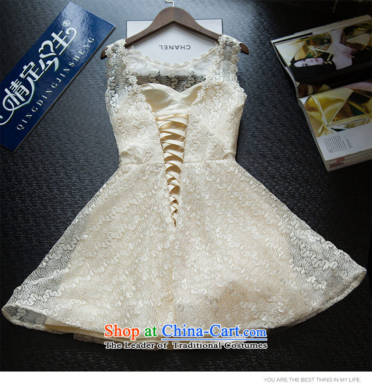 Love of the overcharged Korean 2015 Summer new word shoulder embroidered short, bon bon dresses bridesmaid Service Bridal bows service wedding dress champagne color L picture, prices, brand platters! The elections are supplied in the national character of distribution, so action, buy now enjoy more preferential! As soon as possible.