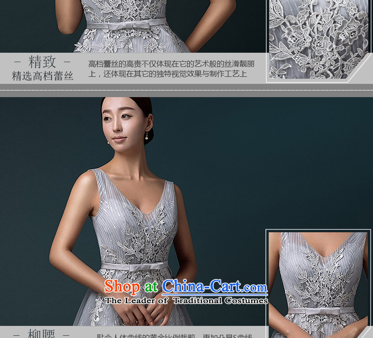 Hillo Lisa (XILUOSHA) banquet evening dresses 2015 new bride bows to the moderator Female dress summer short bridesmaid services) Silver Silver Gray L picture, prices, brand platters! The elections are supplied in the national character of distribution, so action, buy now enjoy more preferential! As soon as possible.