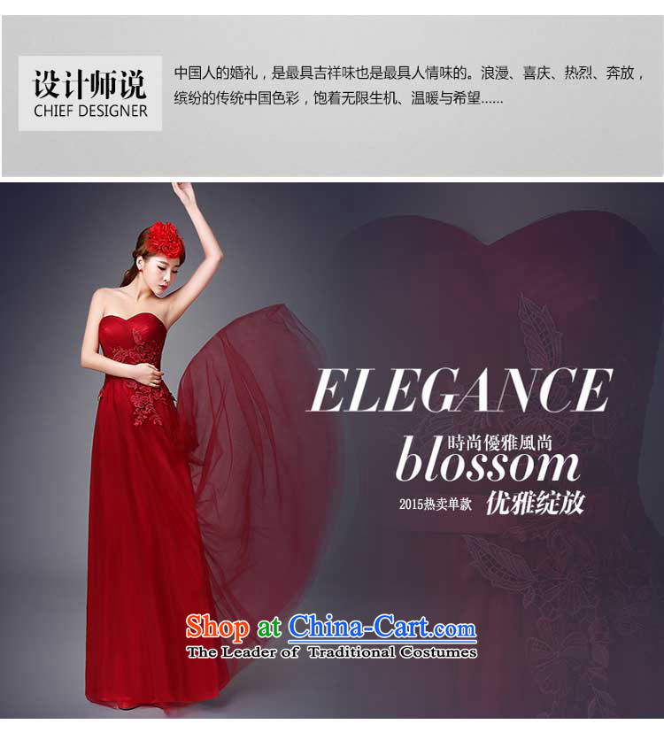 The new Korean fashion 2015 anointed chest Sau San evening dress bride wedding dress spring and summer tie bows serving long dark red M picture, prices, brand platters! The elections are supplied in the national character of distribution, so action, buy now enjoy more preferential! As soon as possible.
