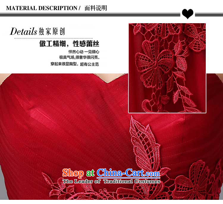 The new Korean fashion 2015 anointed chest Sau San evening dress bride wedding dress spring and summer tie bows serving long dark red M picture, prices, brand platters! The elections are supplied in the national character of distribution, so action, buy now enjoy more preferential! As soon as possible.