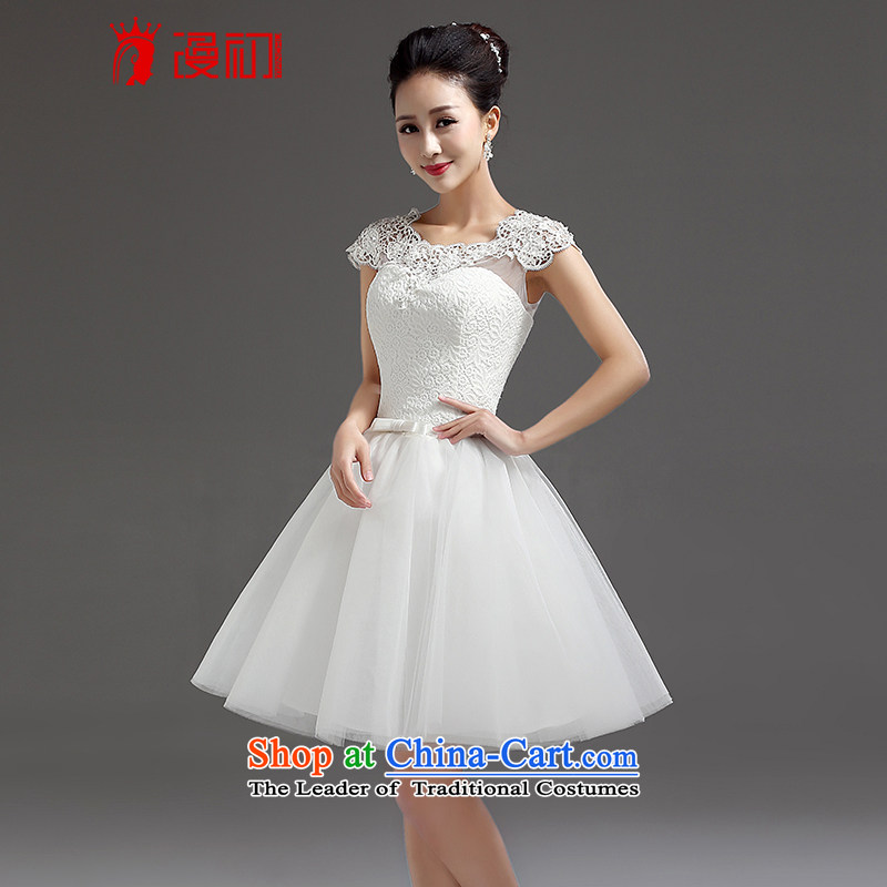 In the early 2015 new man bridesmaid short of small dress bride evening dress short, lace straps princess skirt white L, Early Man , , , shopping on the Internet
