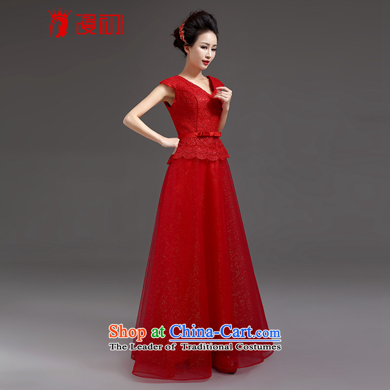 At the beginning of Castores Magi evening dress 2015 new shoulders dress long stylish sexy dress marriages bows to the beginning of the Flood M Red , , , shopping on the Internet
