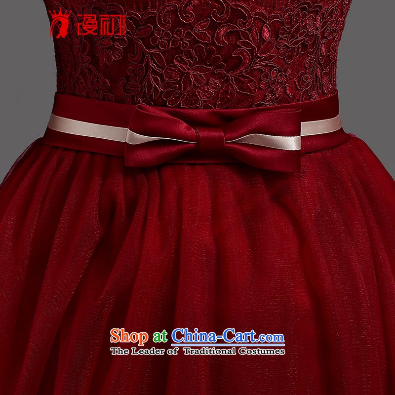 In the early 2015 new definition of small dress bride evening dresses marriage bridesmaid service, wine red lace bows serving wine red S early man , , , shopping on the Internet