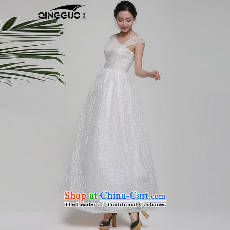 Chuk Heung were spring and summer 2015 new dresses evening dresses dragging long skirt embroidered 7008 White L, Chuk Heung were shopping on the Internet has been pressed.
