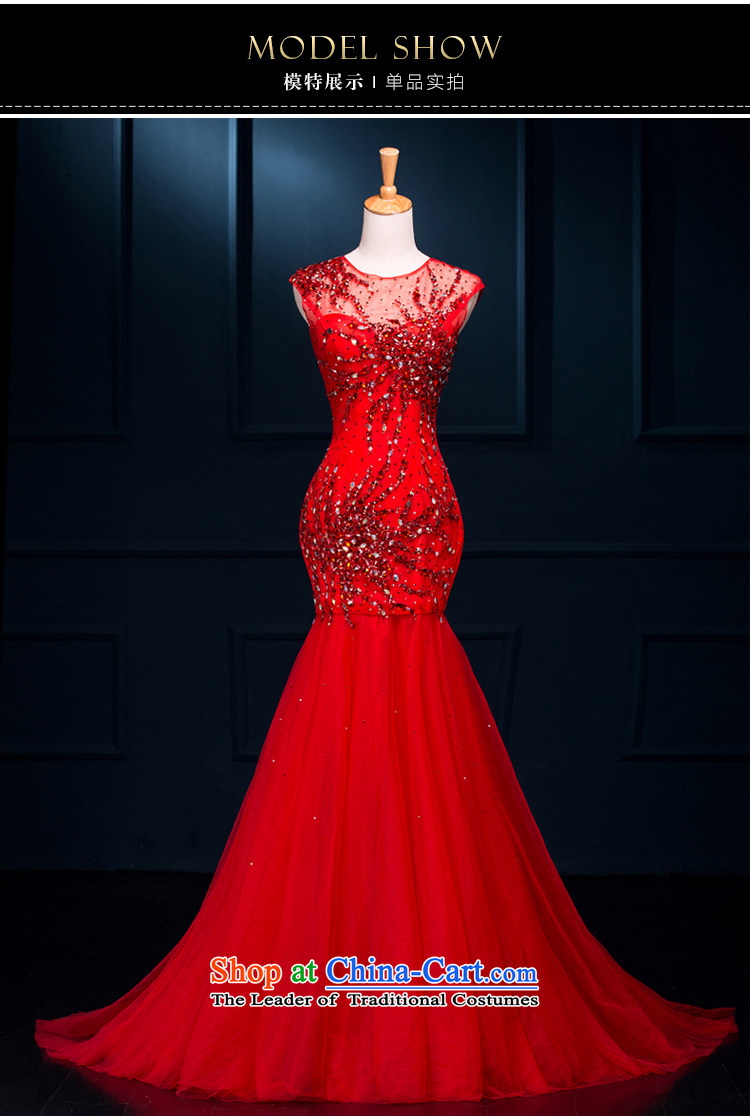 There is set so dress new 2 2015 shoulder round-neck collar long small trailing bride services banquet evening drink chinese red 6 pictures, prices, brand platters! The elections are supplied in the national character of distribution, so action, buy now enjoy more preferential! As soon as possible.