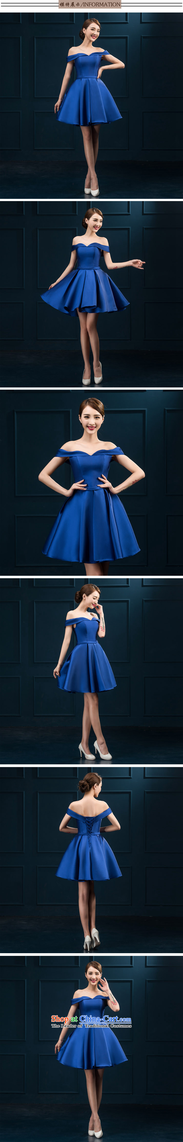 The first field shoulder banquet dresses 2015 new short summer evening dress) Gathering of Female dress suit blue S picture, prices, brand platters! The elections are supplied in the national character of distribution, so action, buy now enjoy more preferential! As soon as possible.