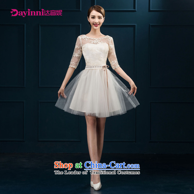 2015 new bridesmaid services serving the summer short of bows in cuff bridesmaid skirt evening dress married women chairpersons dress female white L