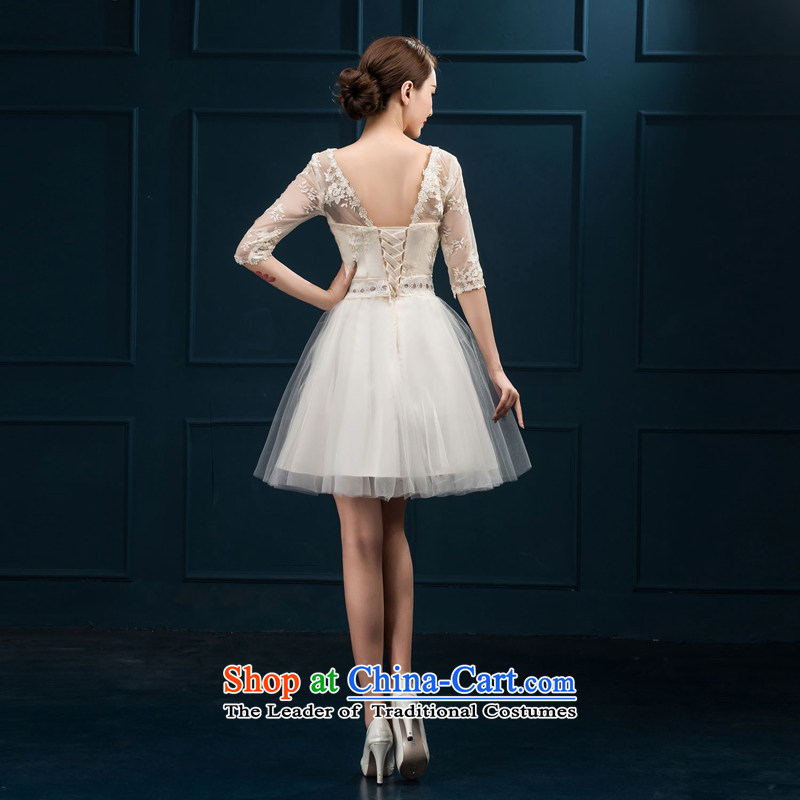 2015 new bridesmaid services serving the summer short of bows in cuff bridesmaid skirt evening dress married women chairpersons dress female white L, to sound (dayinni ni) , , , shopping on the Internet