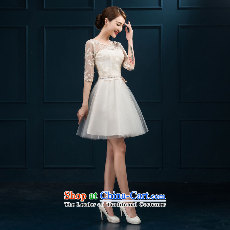 2015 new bridesmaid services serving the summer short of bows in cuff bridesmaid skirt evening dress married women chairpersons dress female white L, to sound (dayinni ni) , , , shopping on the Internet