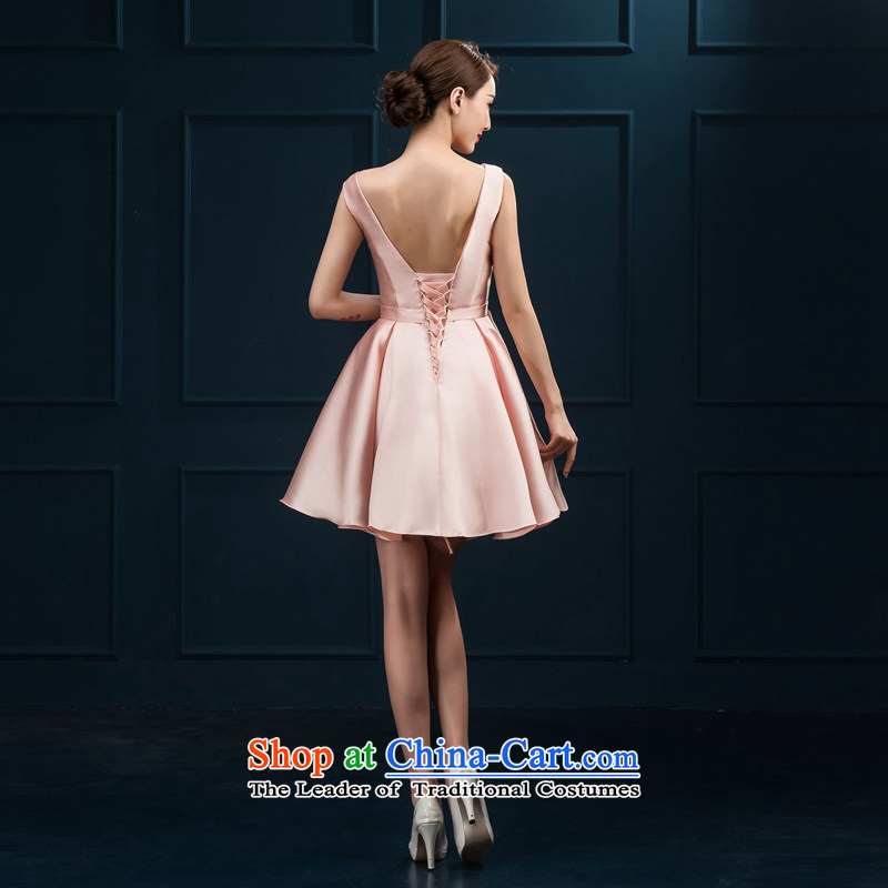 Bridesmaid Services 2015 NEW Summer Package shoulder bridesmaid mission dress Female dress short skirt, bows to the summer bride champagne color XL, Demi Moor Qi , , , shopping on the Internet