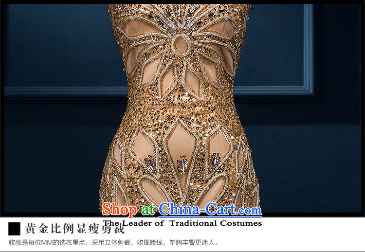 There is a golden wedding dresses overnight 2015 new bride bows to Sau San crowsfoot courage empty dress shoulders evening dresses banquet long golden 6 pictures, prices, brand platters! The elections are supplied in the national character of distribution, so action, buy now enjoy more preferential! As soon as possible.