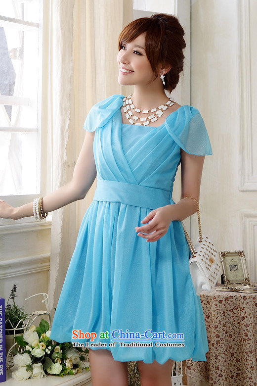 2015 Fashion Sau San shade Jk2.yy shoulder bridesmaid skirt thick sister larger bridesmaid short of dress pure color blue skirt XXL recommendations about 140 pictures, prices, brand platters! The elections are supplied in the national character of distribution, so action, buy now enjoy more preferential! As soon as possible.