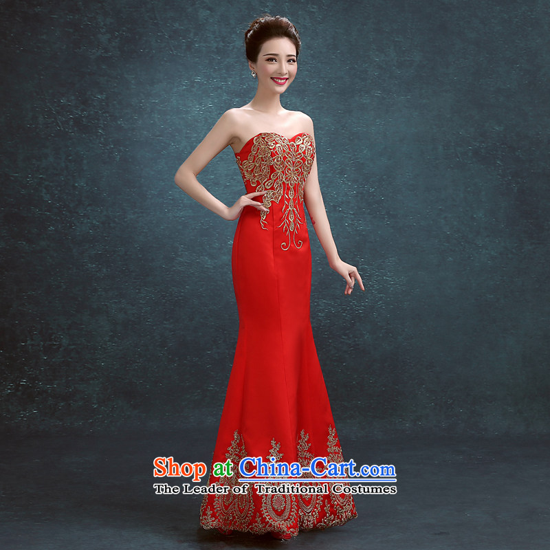 7 Color 7 tone Korean New anointed chest 2015 Long marriages bows service, evening dresses wedding dresses L042 Red tailored (non-refundable) 7 7 Color Tone , , , shopping on the Internet
