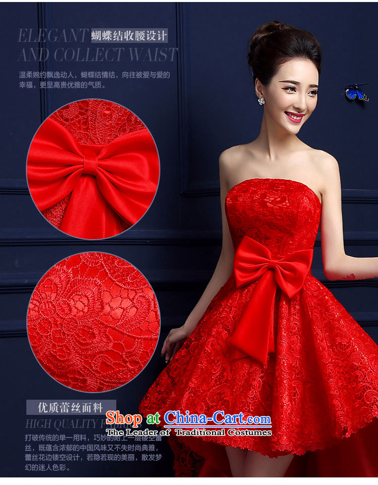 The new 2015 serving bows stylish bride wedding dress spring and summer, before the length of the red after the short length dress female red XXXL picture, prices, brand platters! The elections are supplied in the national character of distribution, so action, buy now enjoy more preferential! As soon as possible.