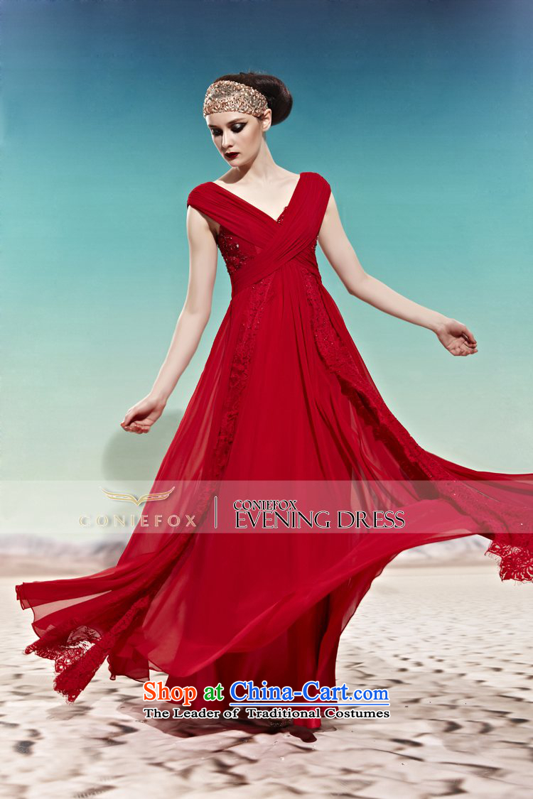 Creative Fox evening dresses and sexy Deep v red bride wedding dress evening drink service banquet will bridesmaid dress long skirt 58001 color picture pictures, prices, L brand platters! The elections are supplied in the national character of distribution, so action, buy now enjoy more preferential! As soon as possible.