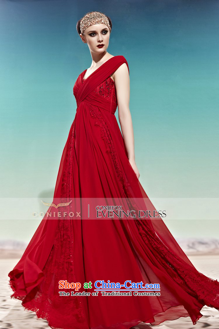 Creative Fox evening dresses and sexy Deep v red bride wedding dress evening drink service banquet will bridesmaid dress long skirt 58001 color picture pictures, prices, L brand platters! The elections are supplied in the national character of distribution, so action, buy now enjoy more preferential! As soon as possible.