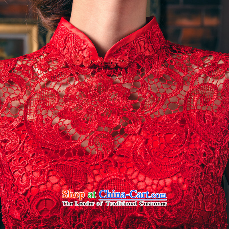 Hillo Lisa (XILUOSHA) Marriage cheongsam dress lace bride bows long winter clothing stylish wedding dresses Chinese New Year 2015 crowsfoot winter chinese red long skirt long-sleeved L, Hillo Lisa (XILUOSHA) , , , shopping on the Internet