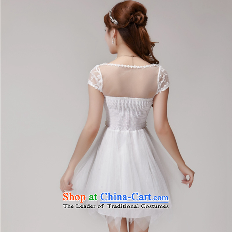 Yuk-W 2015 Summer Lei silk-screened by the aristocratic princess elastic waist sweet temperament princess dress 4042nd White M-yuk w , , , shopping on the Internet