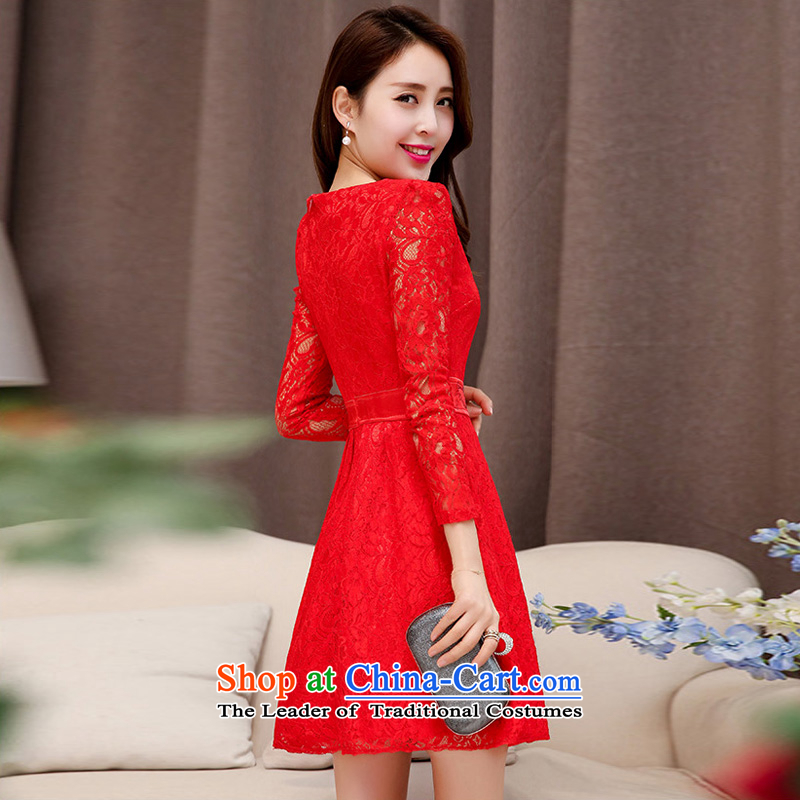 Kam Ming Yue 2015 new seven short of red marriages wedding dresses bows bridesmaid services serving evening dresses red , L, Kam Ming Yue , , , 7 shopping on the Internet