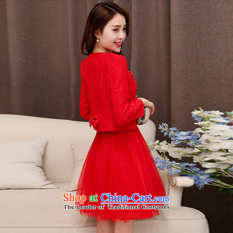 Kam Ming Yue 2015 summer seven new marriages wedding dresses bows services bridesmaid skirt dress uniform, two kits XL, Kam Ming 7 red decreased by , , , shopping on the Internet