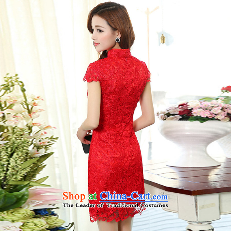 Kam Ming Yue 2015 new seven short of red marriages wedding dresses bows bridesmaid services serving evening dresses RED M 7 Mr Martin LEE Kam decreased by , , , shopping on the Internet