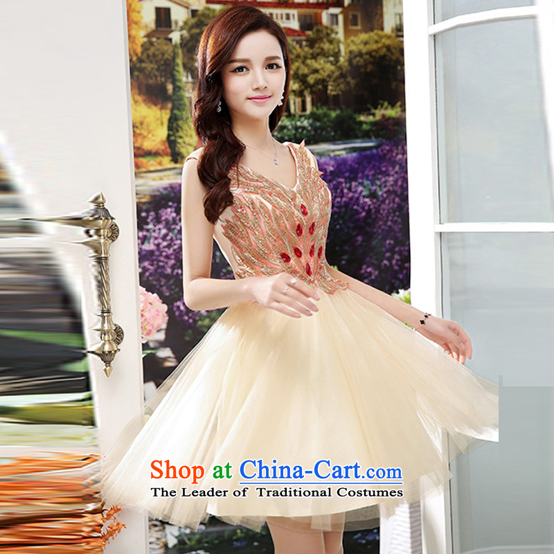 Kam Ming Yue 2015 summer seven new marriages embroidery luxurious wedding dress uniform dress bows short of Ms. apricot M 7 Mr Martin LEE Kam decreased by , , , shopping on the Internet