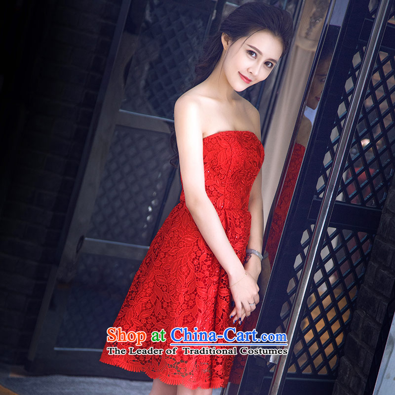 Love of the overcharged Korean 2015 Summer new retro water-soluble lace wiping the chest short, bon bon dresses red bride bows services tailor-made exclusively concept red message size that the love of the overcharged shopping on the Internet has been pressed.