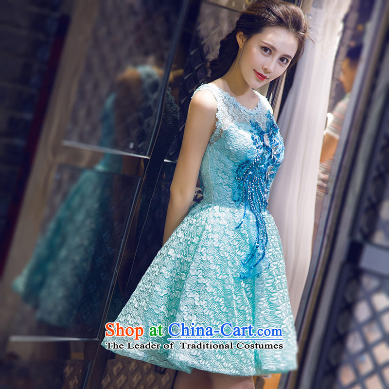 Love Of The Life of nostalgia for the summer 2015 new word shoulder round-neck collar banquet evening dresses bridesmaid small dress bon bon dresses lake green XL, love of the overcharged shopping on the Internet has been pressed.