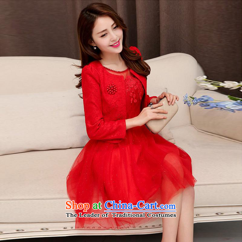 Kam Ming Yue 2015 summer seven new marriages wedding dresses bows services bridesmaid skirt dress uniform, two kits red , L, MR MARTIN LEE Kam 7 decreased by , , , shopping on the Internet