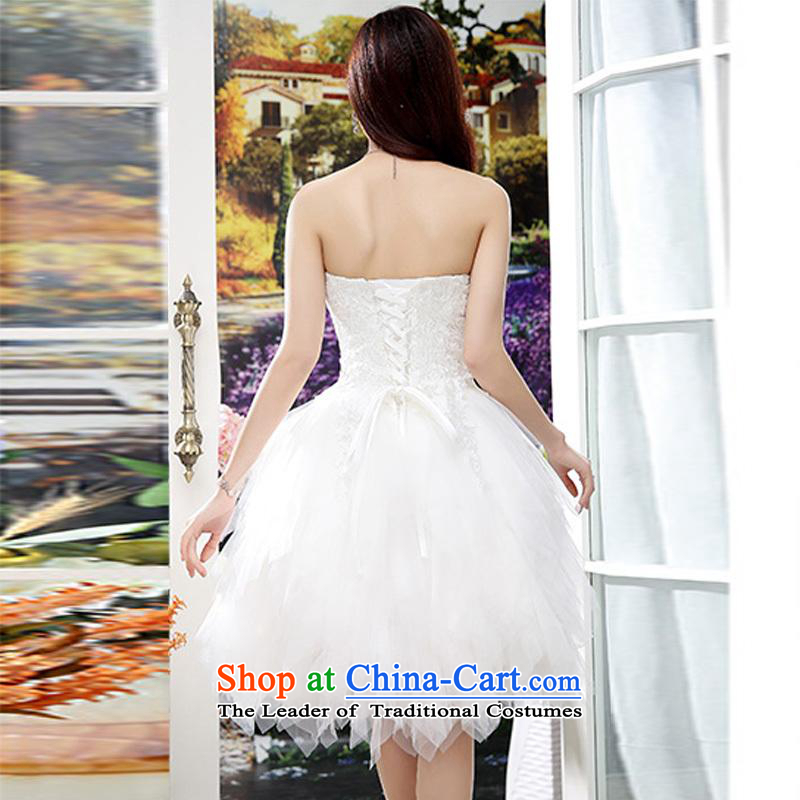 Kam Ming Yue 2015 summer seven new marriages wedding dresses bows services bridesmaid services Ms. evening dress short skirts, White XL, Kam Ming Yue , , , 7 shopping on the Internet