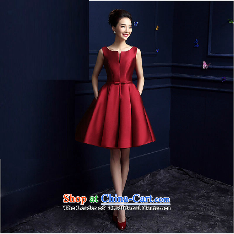 Pure Love bamboo yarn 2015 new red bride wedding dress long evening dresses evening drink service red shoulders dark red dress Sau San long pure love bamboo yarn XL, , , , shopping on the Internet