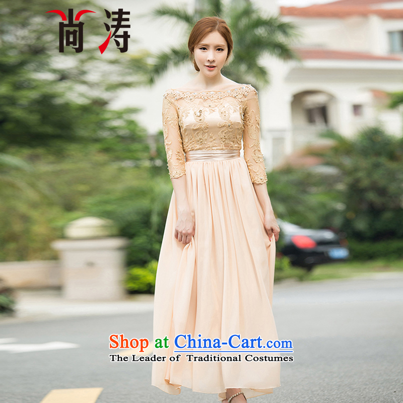 2015 Autumn is women's clothes new diamond temperament 7 cuff dress dresses palace of nostalgia for the peri tourist resort skirt long skirt C0018 white S LEGAL CONSULTATIVE (SHANGTAO) , , , shopping on the Internet
