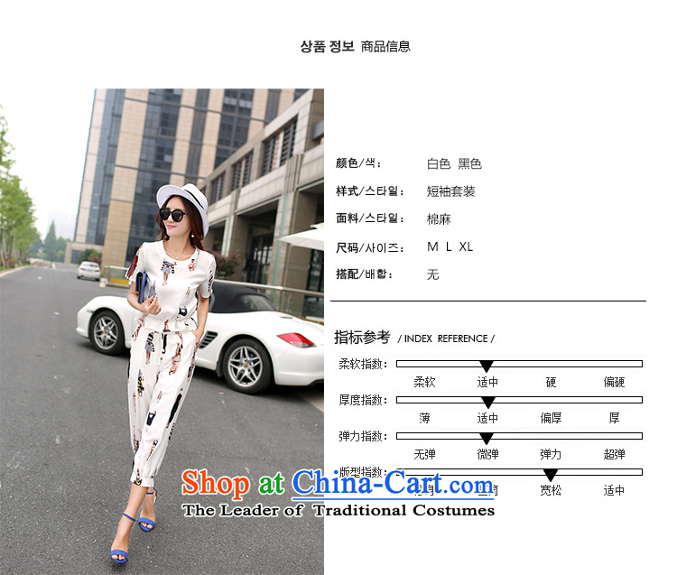2015 Summer new cotton linen short-sleeved T-shirt kit two girls in trouser press 7 to the retro pants won system.5522 White XXL picture, prices, brand platters! The elections are supplied in the national character of distribution, so action, buy now enjoy more preferential! As soon as possible.