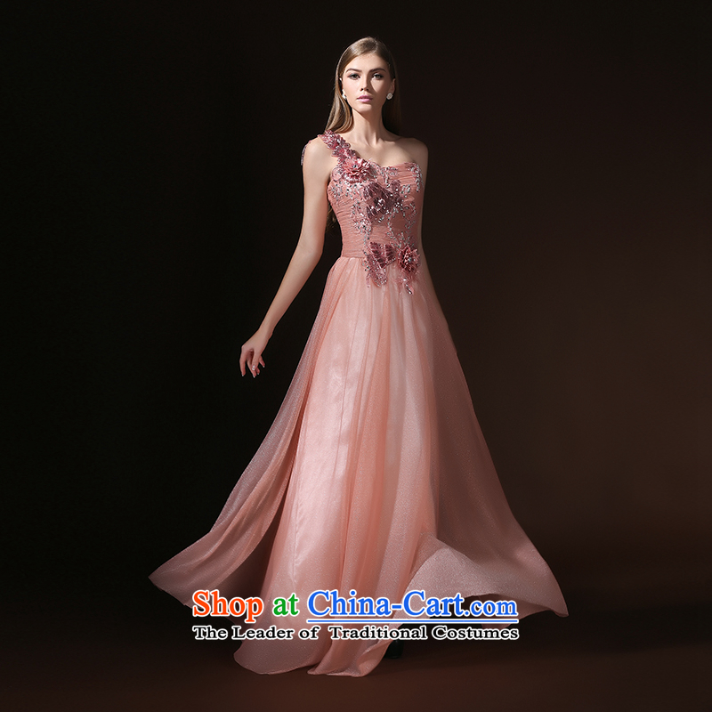 According to Lin Sha evening dresses 2015 new bride wedding dress bows service banquet red stylish shoulder dress long girl S, in accordance with rim pink sa shopping on the Internet has been pressed.